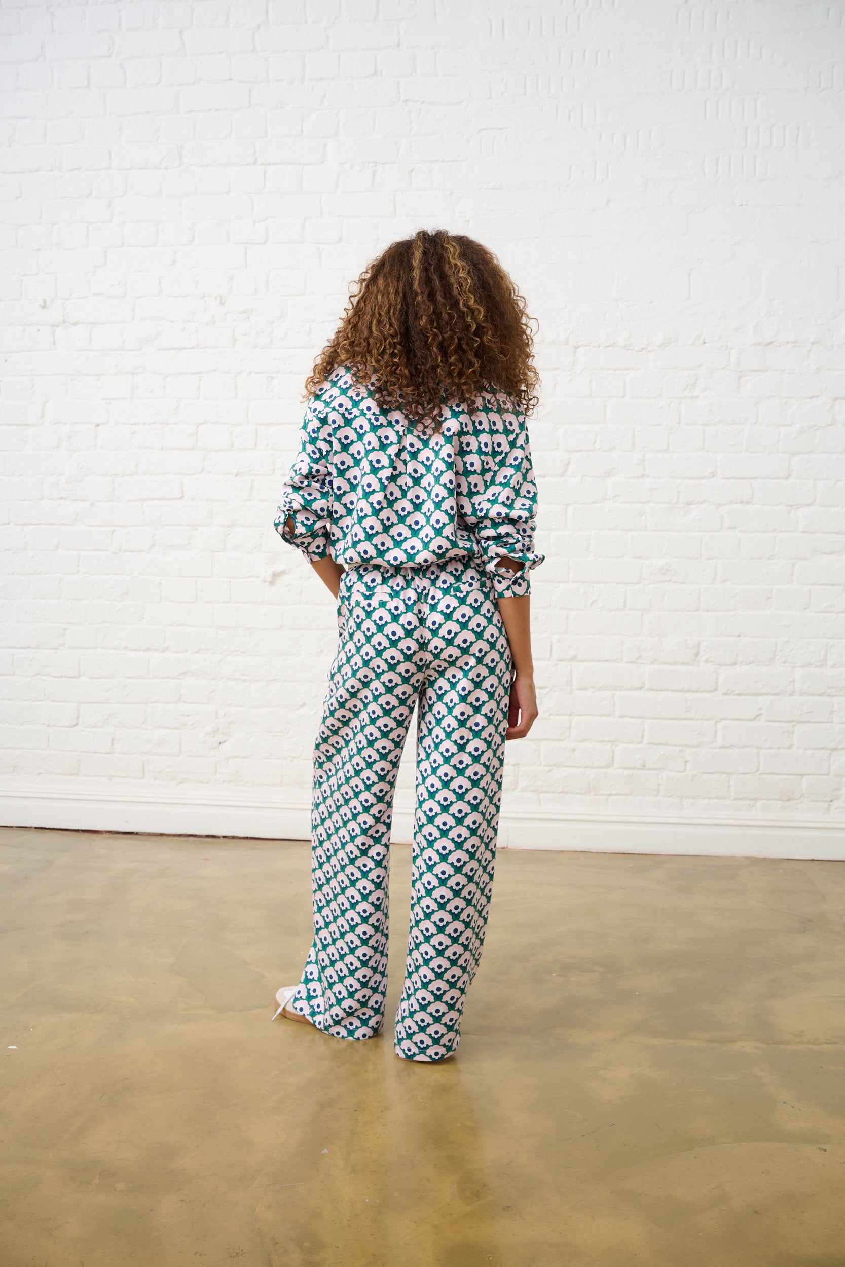Straight Leg Trousers in Geo Floral