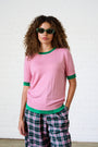 Knitwear Top in Pink/Green