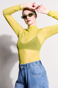 Polo Mesh Top in Acid
