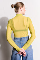 Polo Mesh Top in Acid