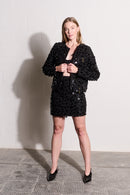 The Sequin Mini Skirt in Black
