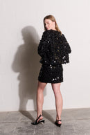 The Sequin Mini Skirt in Black