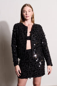 The Sequin Mini Skirt in Black