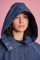 Denim Parka in Pin Stripe