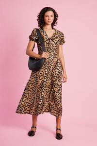 Empire Collar Dress in Animal