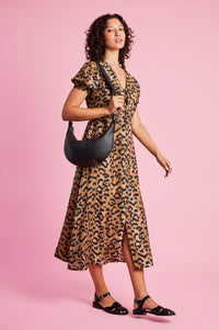 Empire Collar Dress in Animal