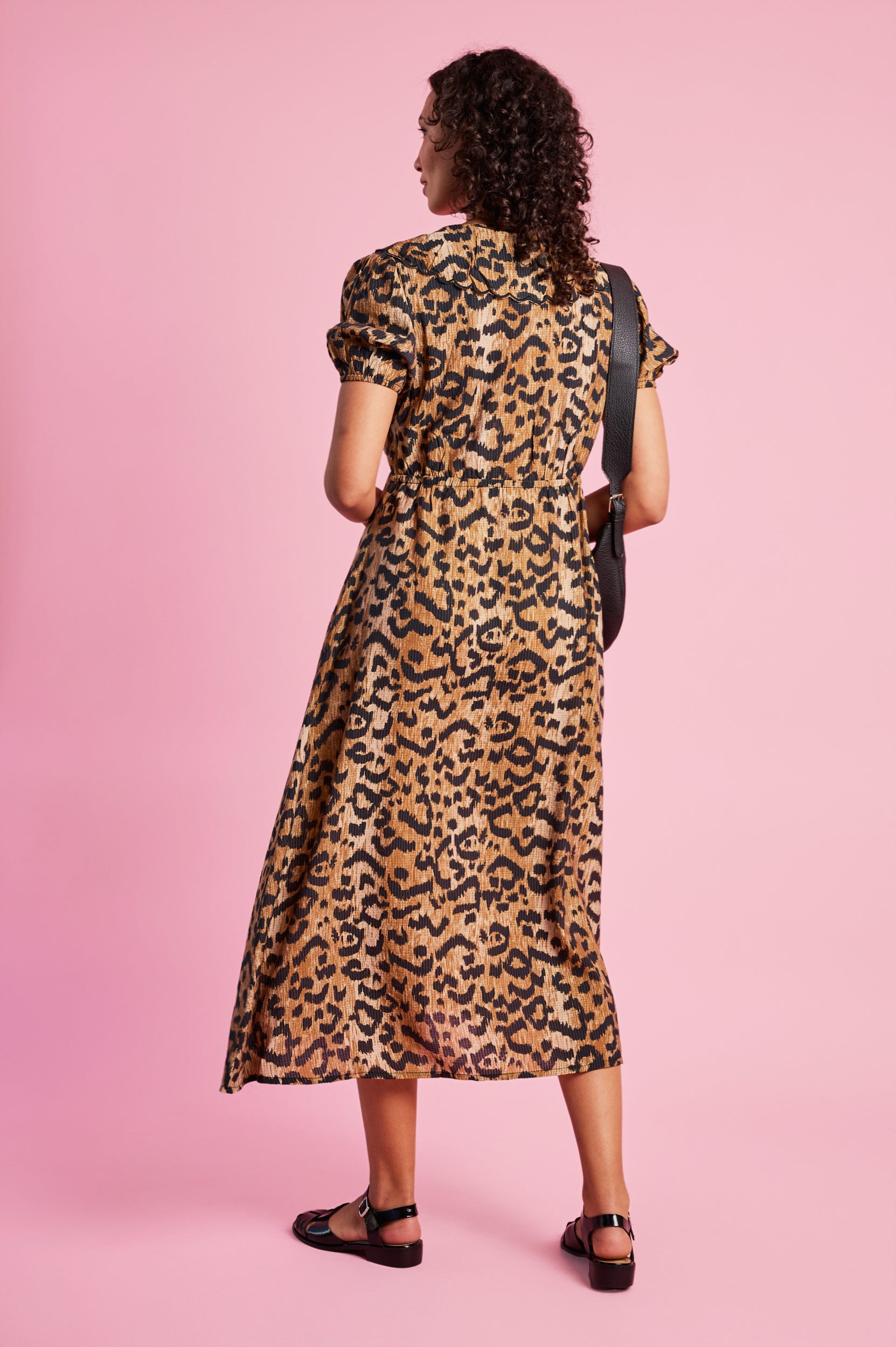 Empire Collar Dress in Animal