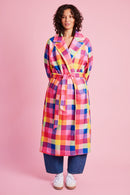 Melton Coat in Bright Check