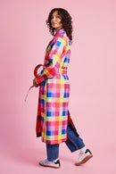 Melton Coat in Bright Check