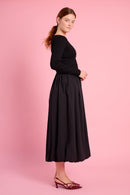 Long Sleeve Combo Dress in Black