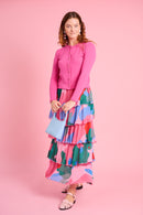 The Cut and Sew Cardigan in Pink