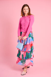 The Cut and Sew Cardigan in Pink