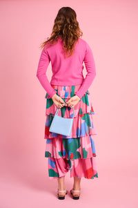 The Cut and Sew Cardigan in Pink