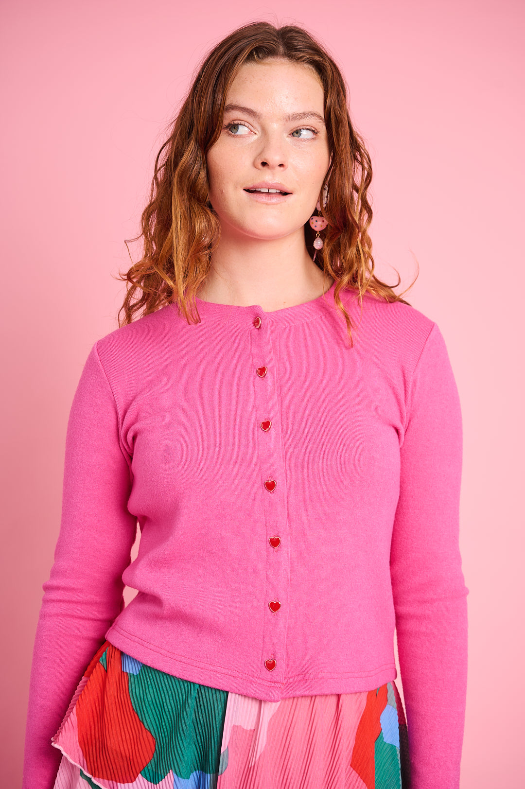 The Cut and Sew Cardigan in Pink