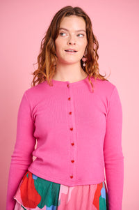 The Cut and Sew Cardigan in Pink