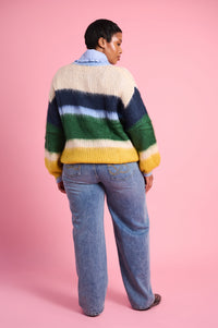 Fluffy Stripe Jumper in Multi Stripe