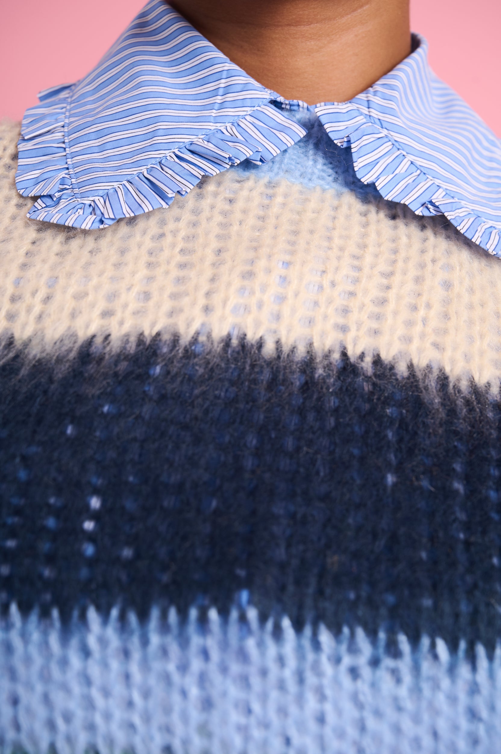 Fluffy Stripe Jumper in Multi Stripe