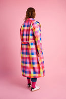 Melton Coat in Bright Check