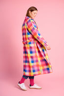 Melton Coat in Bright Check