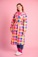 Melton Coat in Bright Check