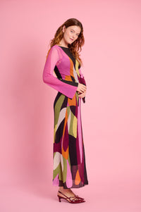 Maxi Plisse Lava Dress
