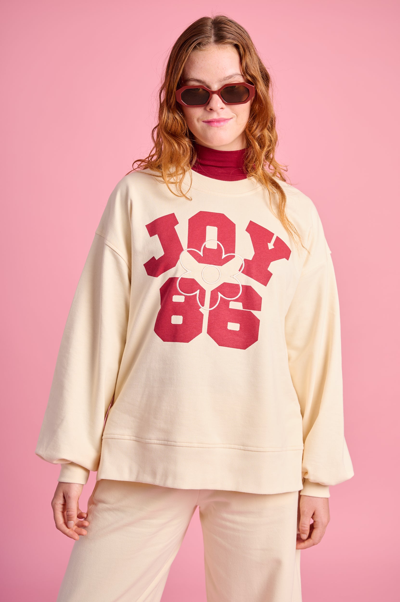 Printed Sweat Top in Butter