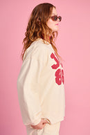 Printed Sweat Top in Butter
