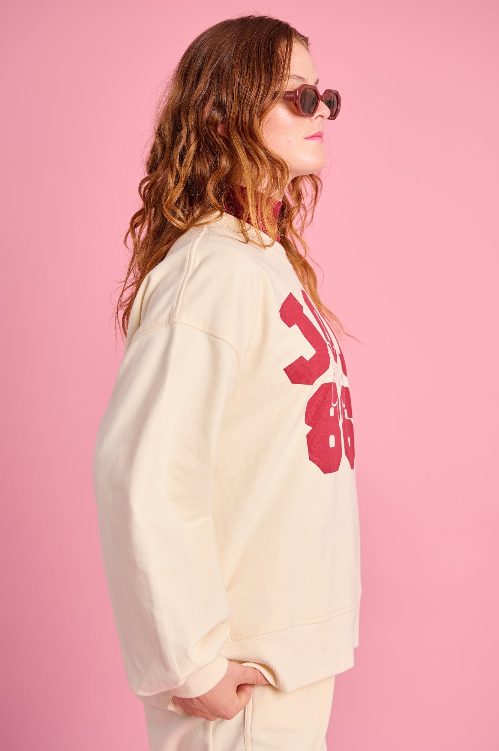 Printed Sweat Top in Butter