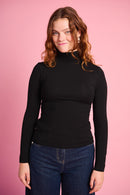Essential Polo Knit Basic in Black