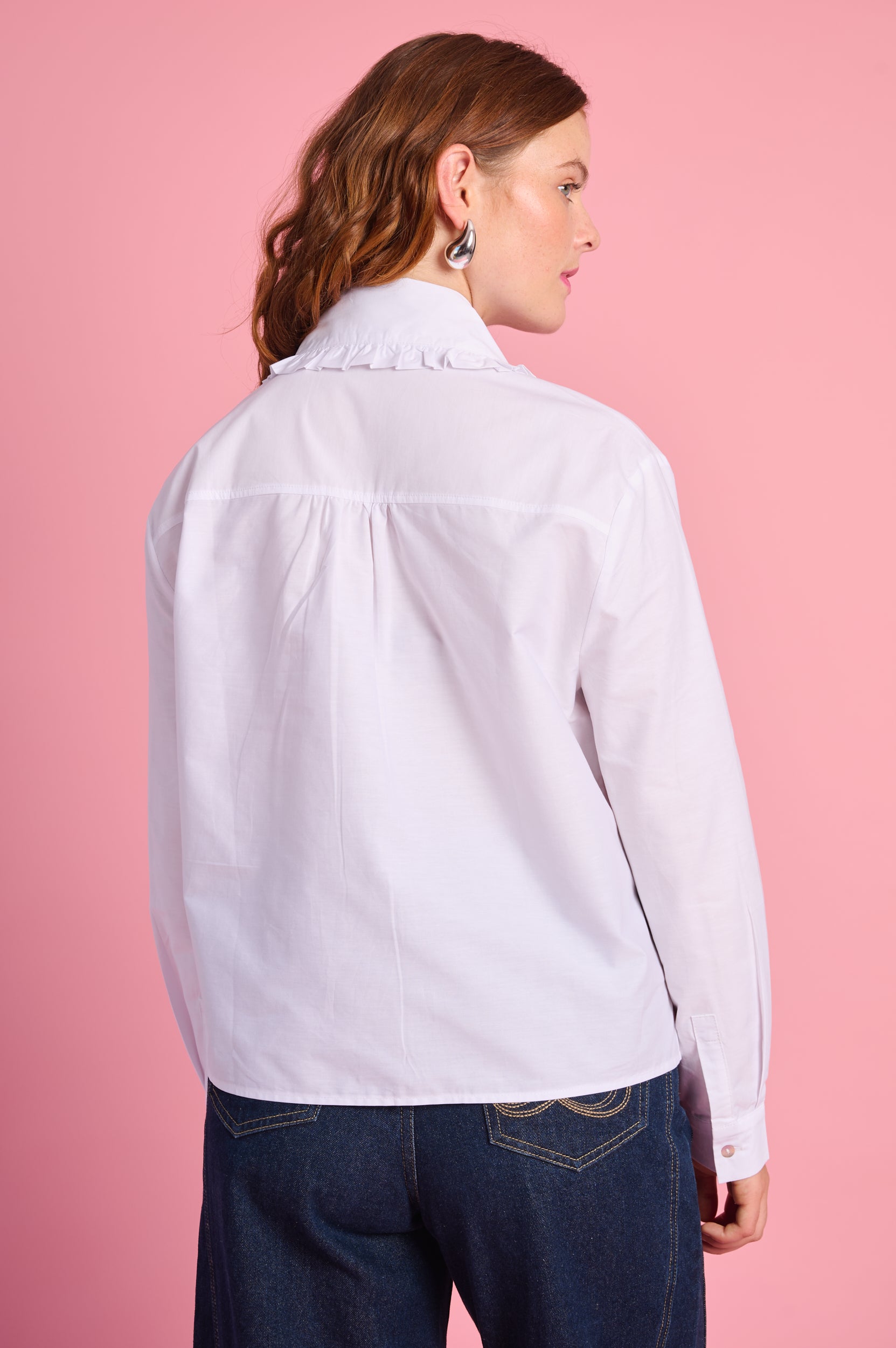 Peter Pan Collar Shirt in White