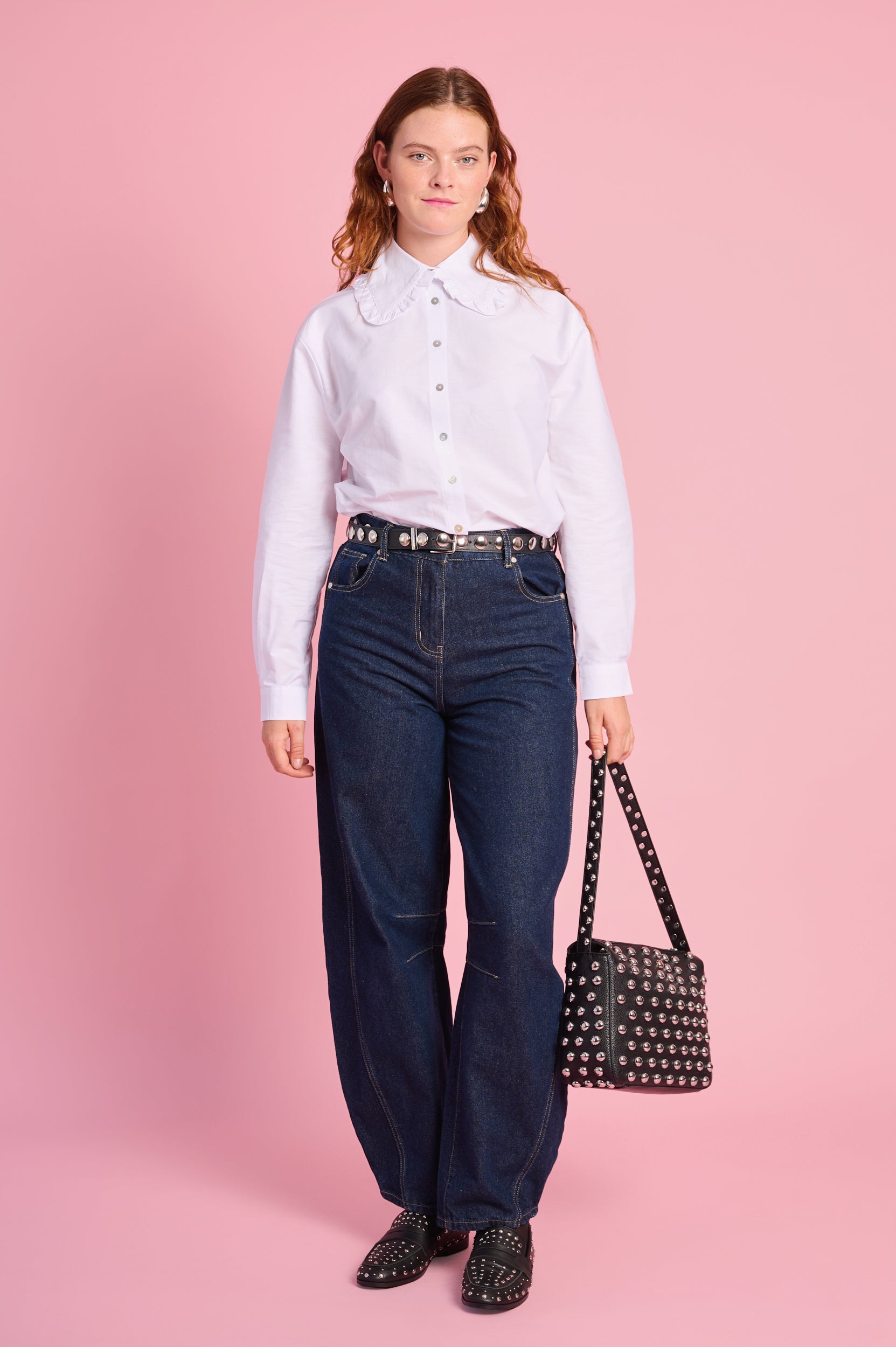 Peter Pan Collar Shirt in White