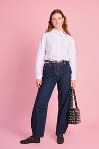Peter Pan Collar Shirt in White
