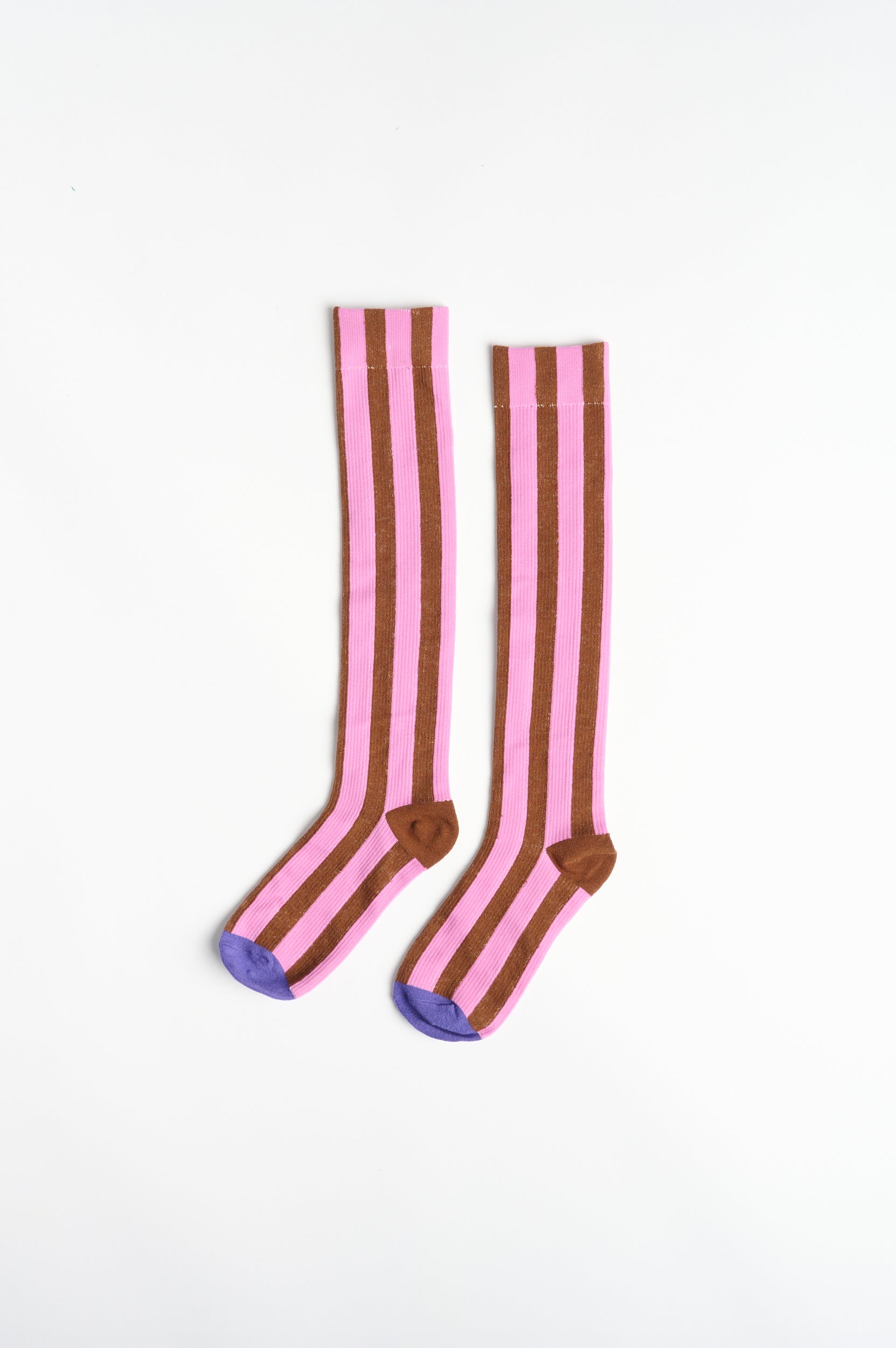 Pink and Brown Striped socks