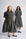 Models are wearing a black shirring cotton dress in black check with black shoes
