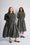 Models are wearing a black shirring cotton dress in black check with black shoes