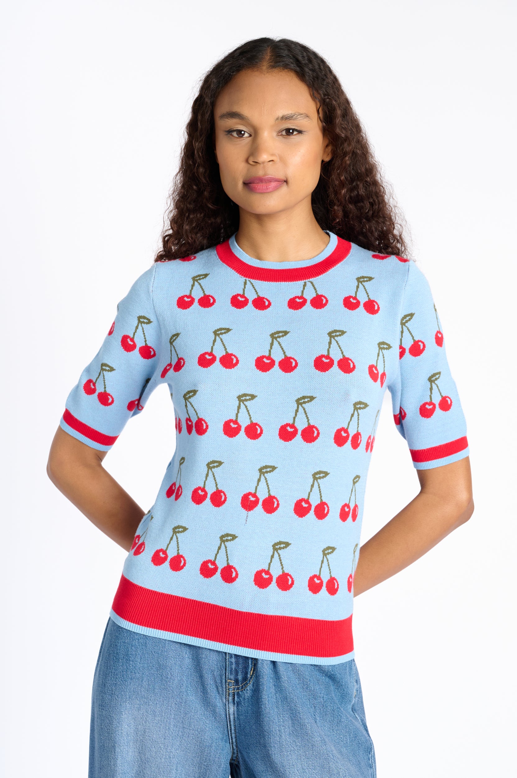 The Short Sleeve Jumper with Cherries