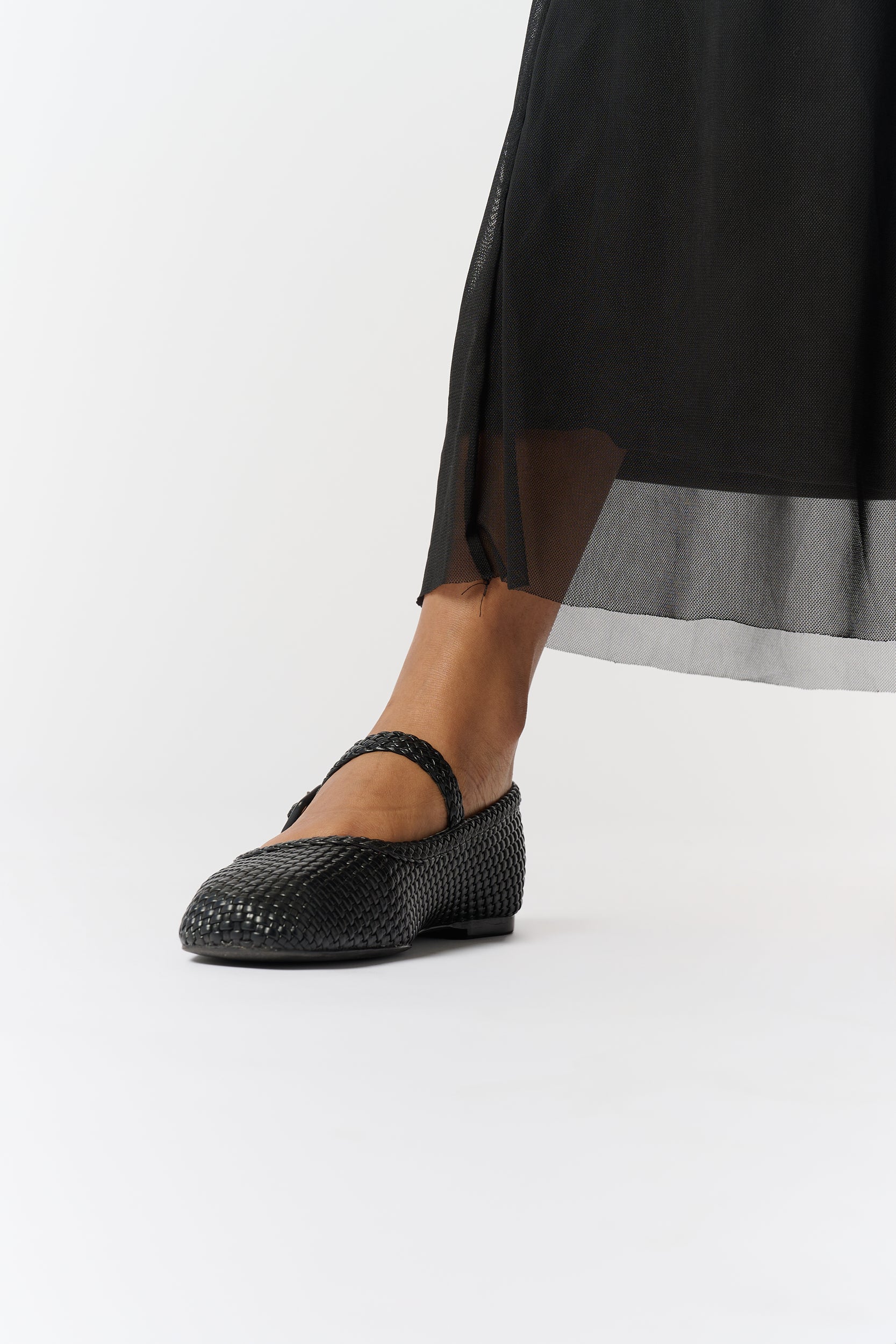 Mesh Combo Dress in Black
