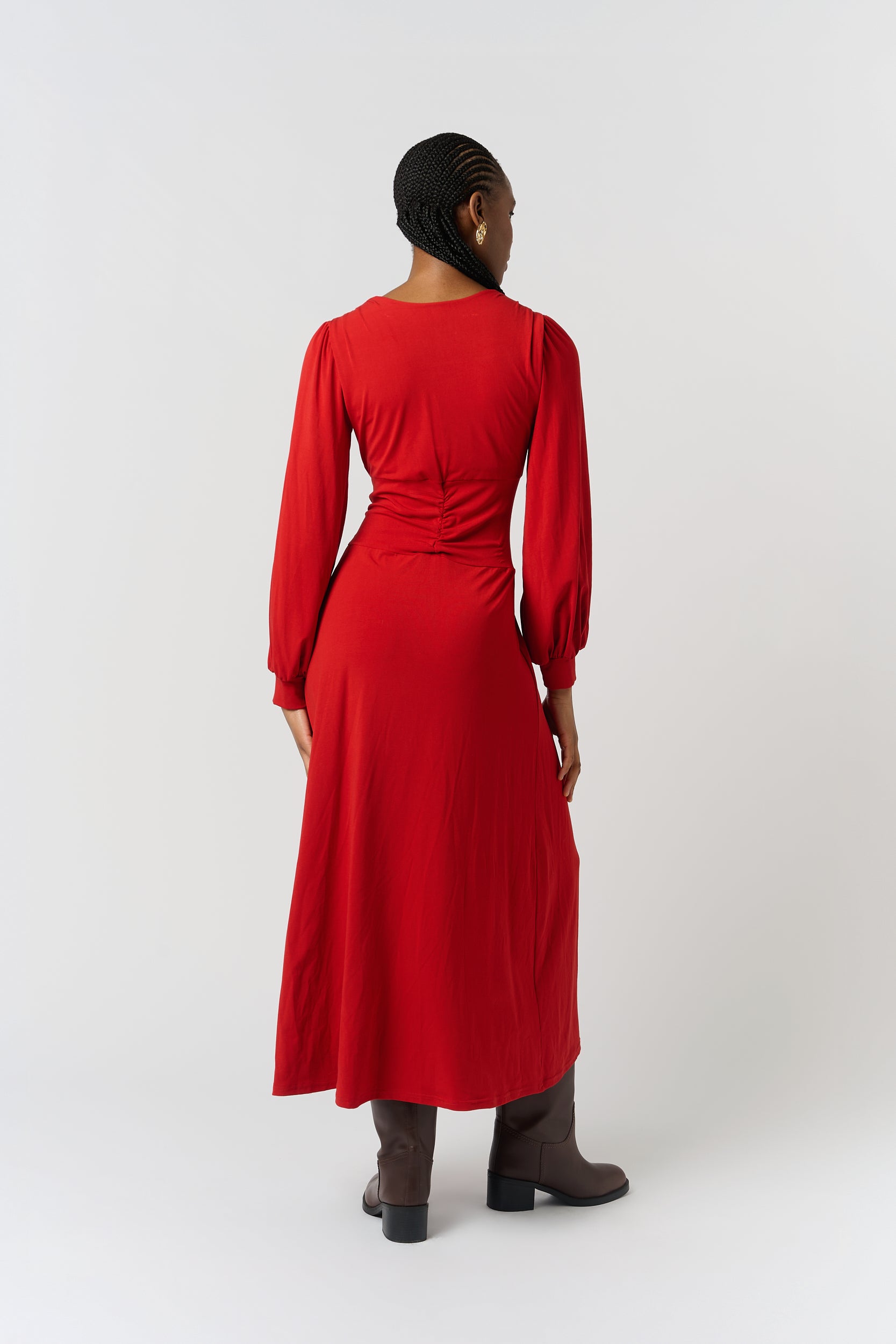 Rust Knit Tie Dress