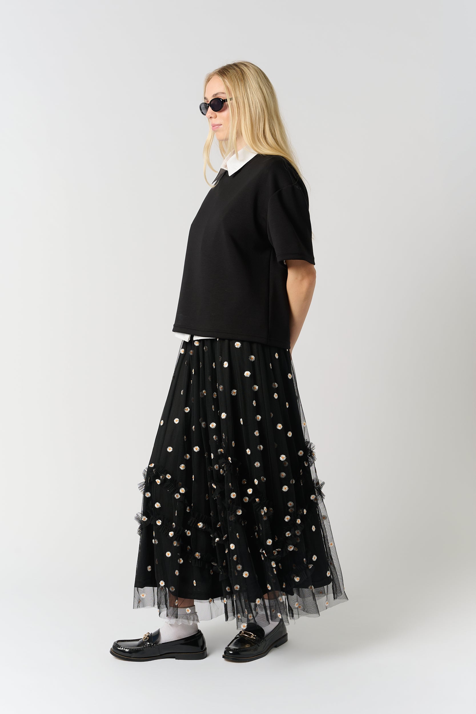Daisy Print Tulle Maxi Skirt – Me&B