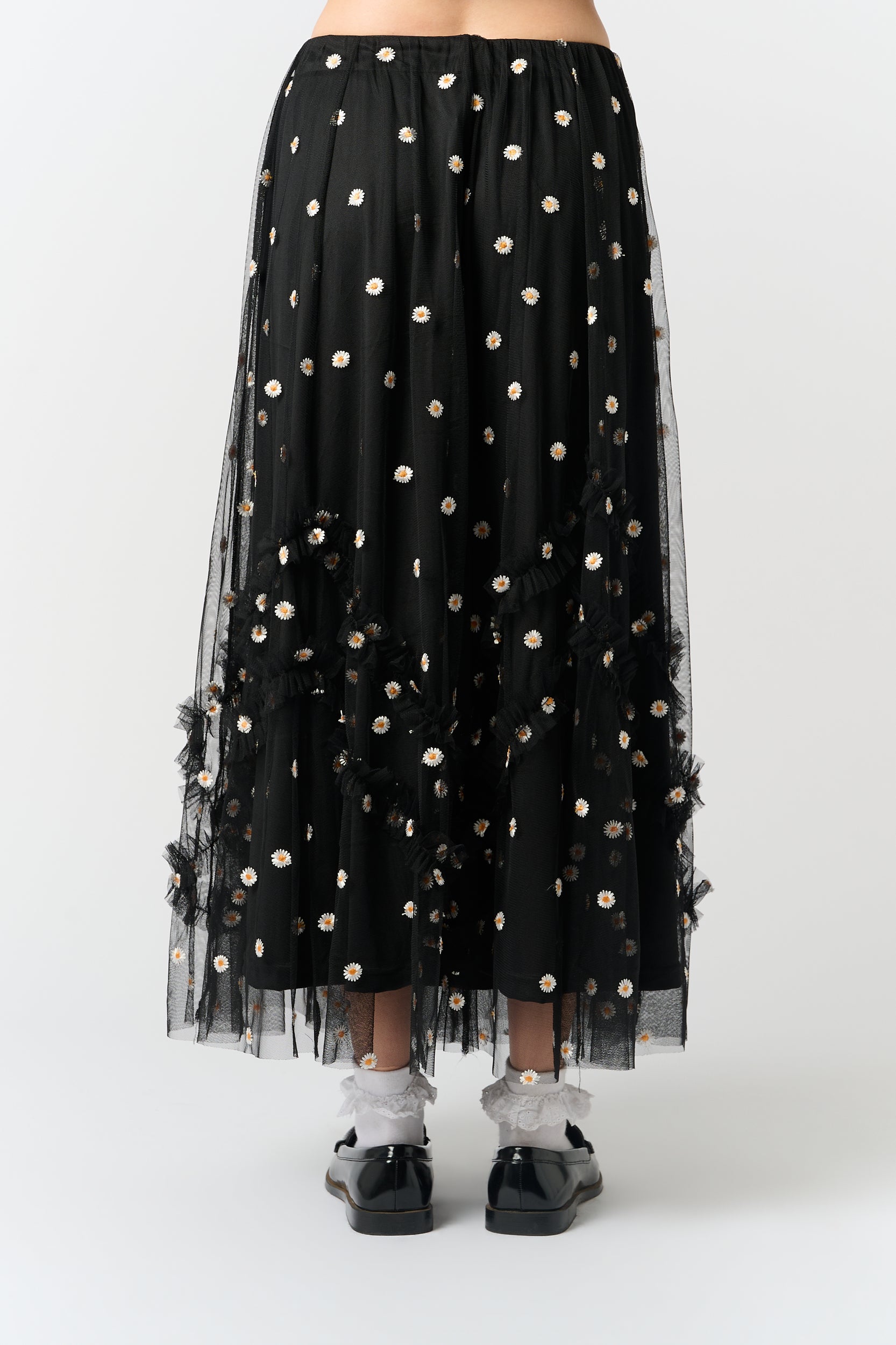 Daisy Print Tulle Maxi Skirt