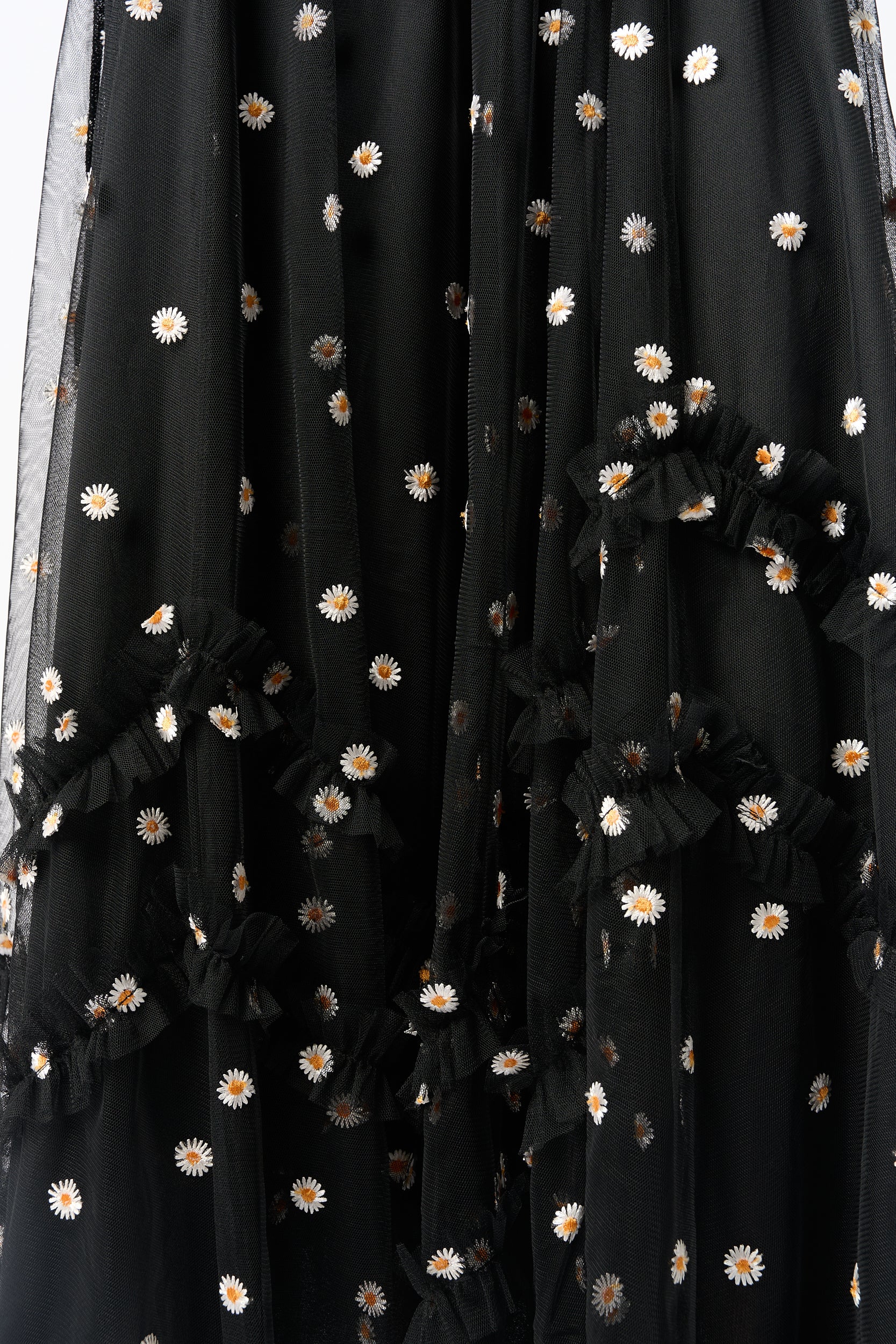 Daisy Print Tulle Maxi Skirt