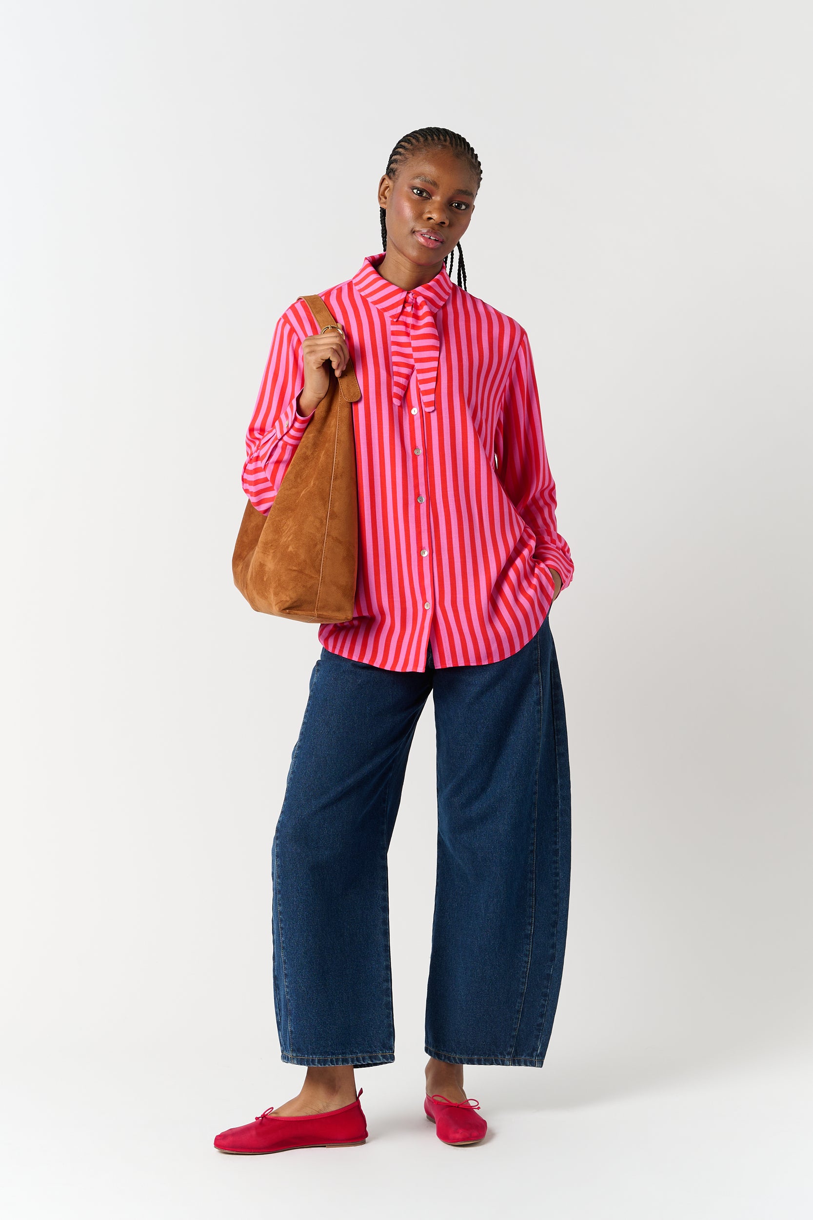 Pink and Red Stripe Shirt