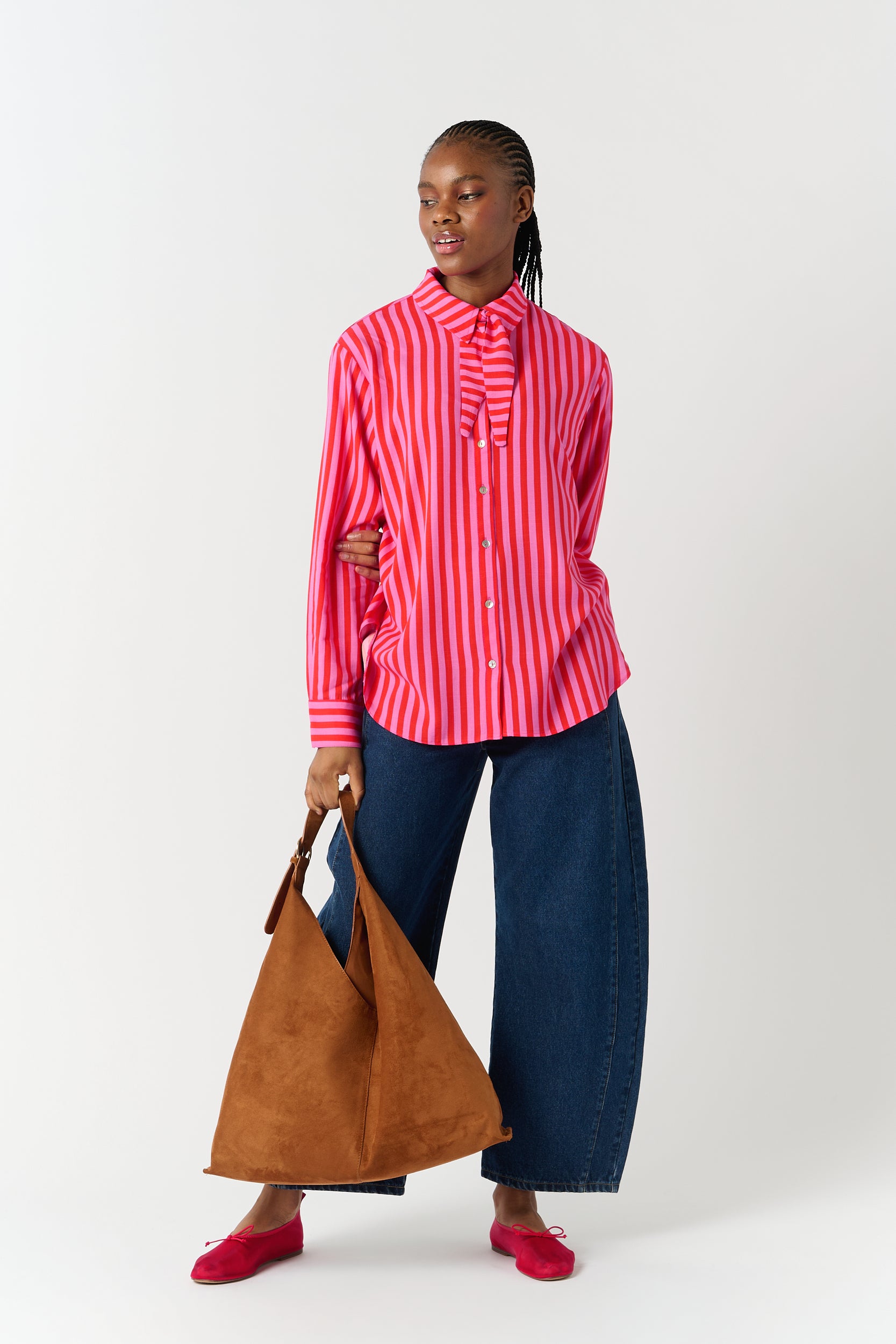 Pink and Red Stripe Shirt