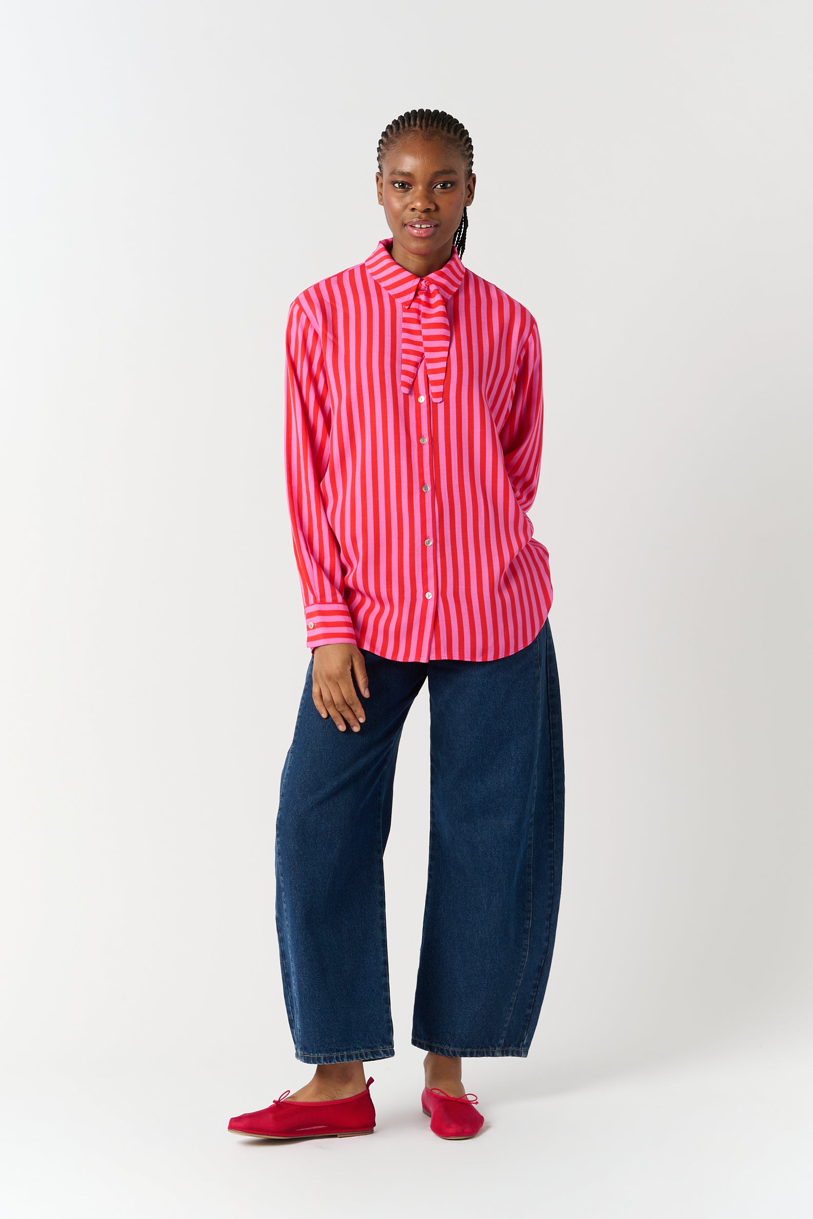 Pink and Red Stripe Shirt
