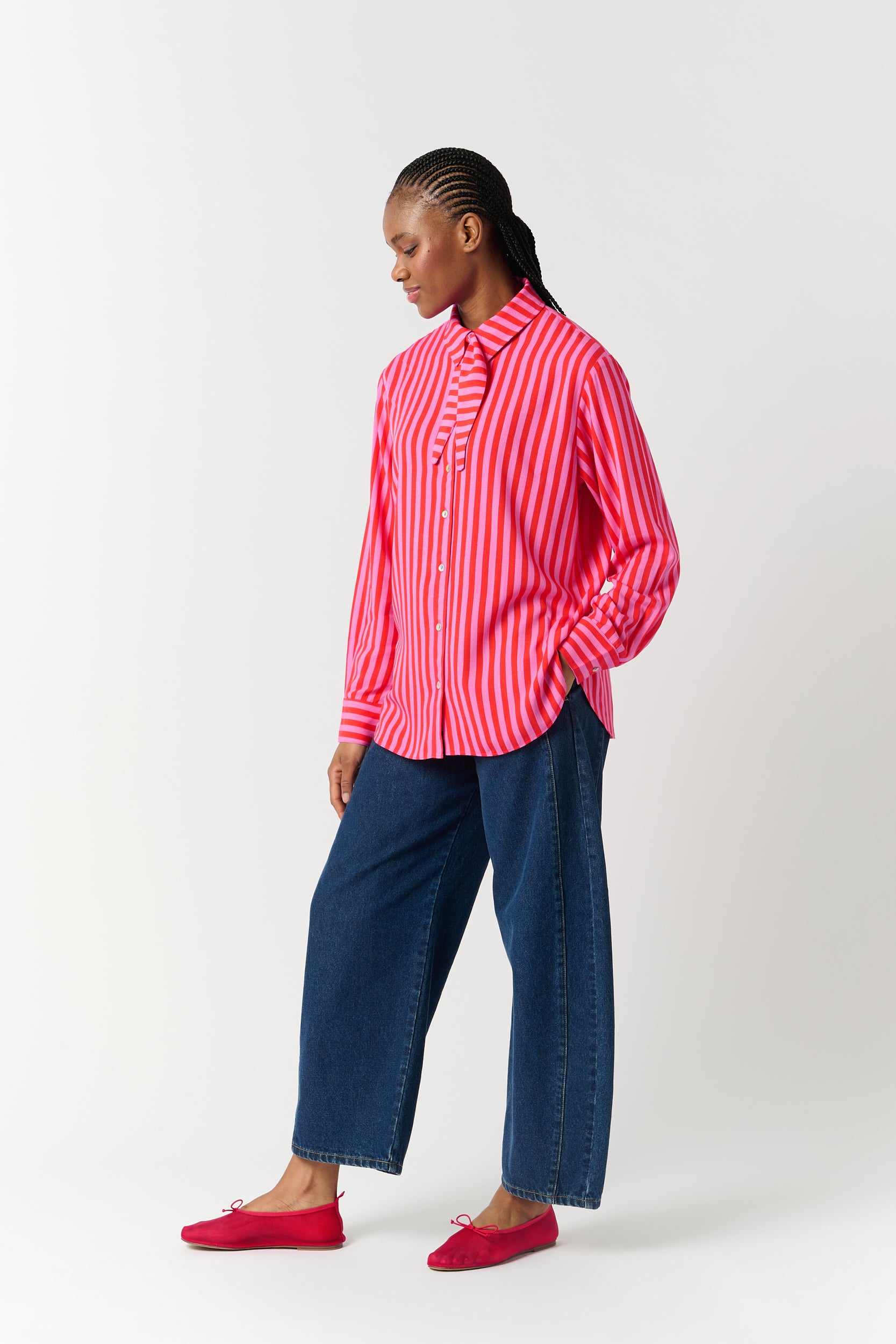 Pink and Red Stripe Shirt