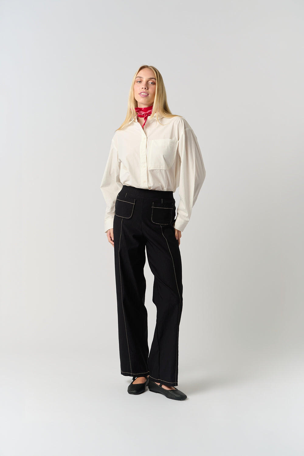 Contrast Tailored Full Length Bengaline Pant