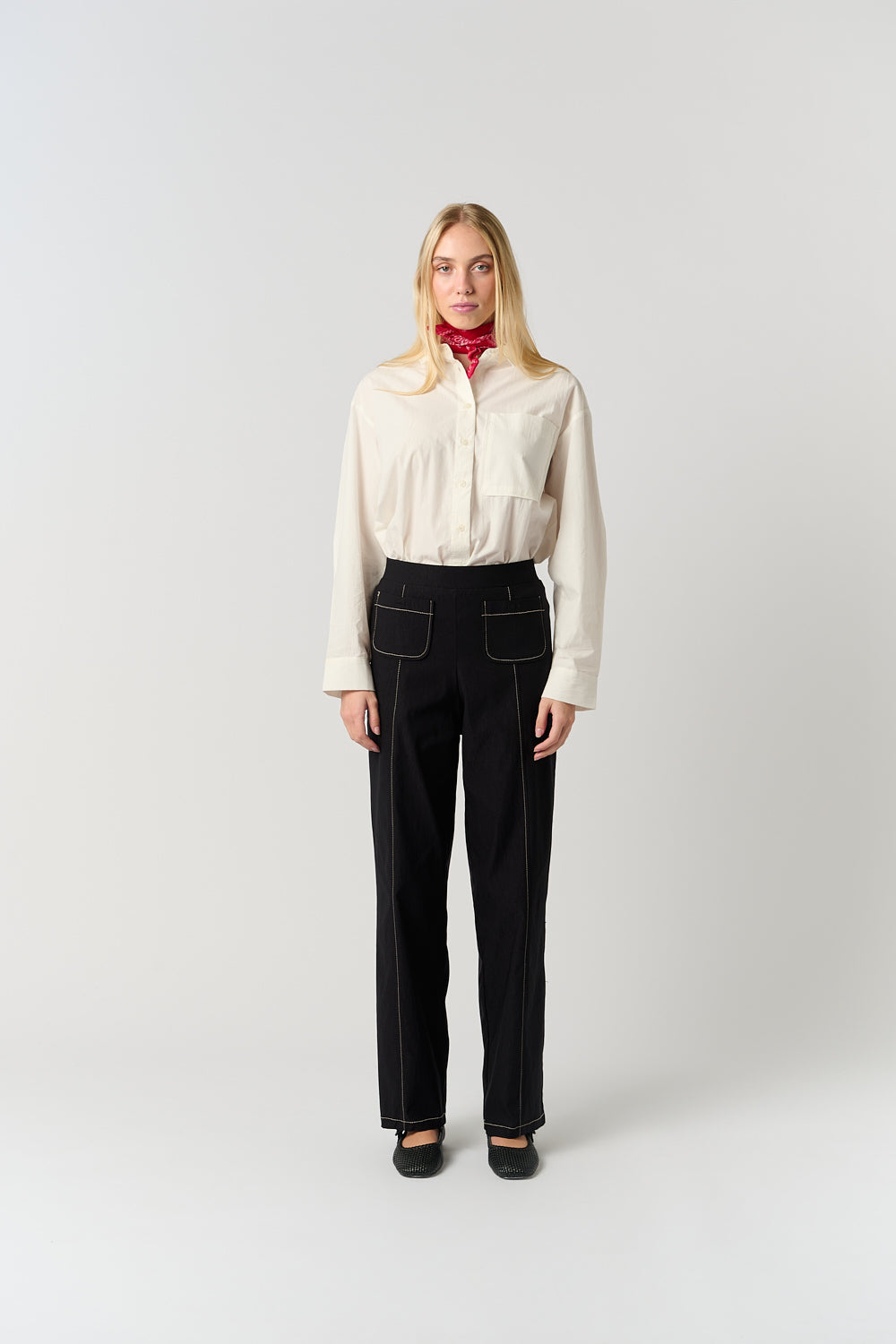 Contrast Tailored Full Length Bengaline Pant