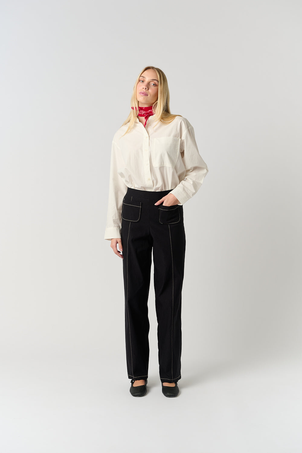 Contrast Tailored Full Length Bengaline Pant
