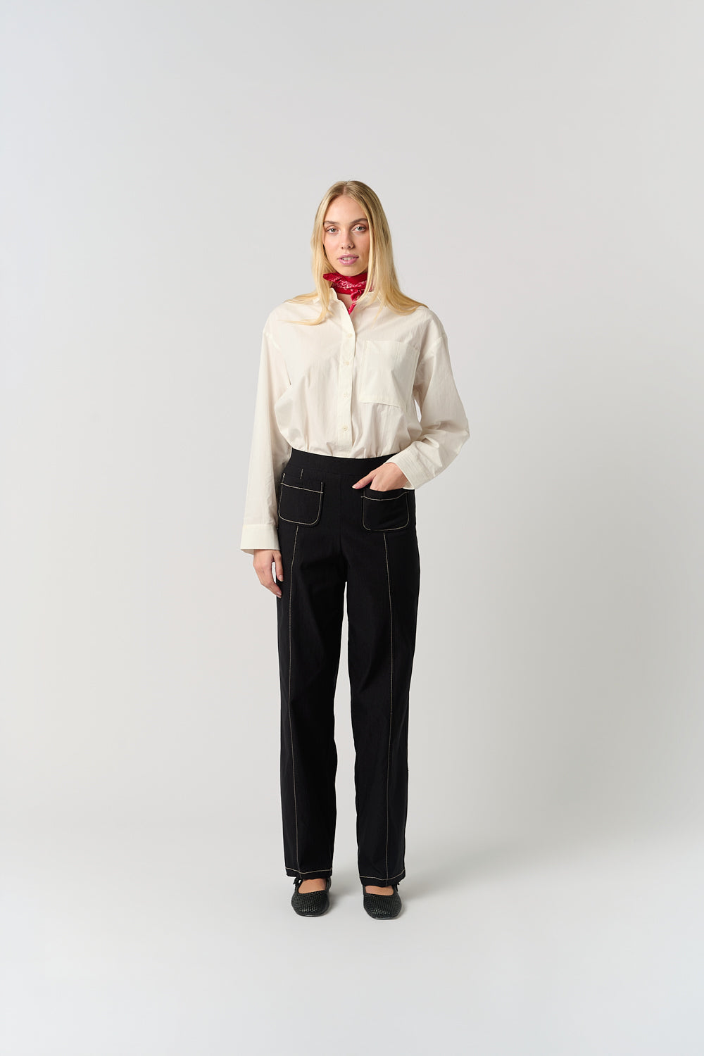 Contrast Tailored Full Length Bengaline Pant