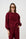 Model is wearing a burgundy sweat shirt with floral detail and matching sweatpants